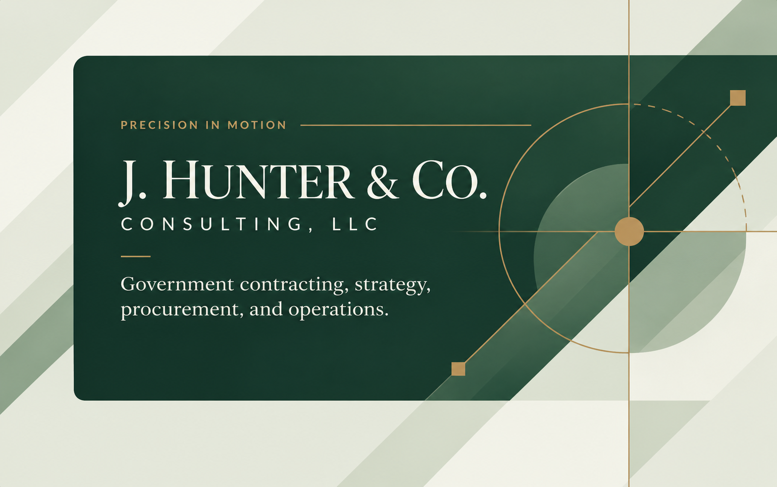 J. Hunter & Co. Precision in Motion branded consulting graphic